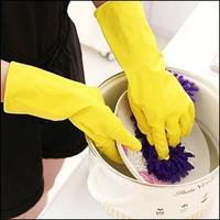 Multipurpose Rubber Hand Gloves Reusable Used for Washing, Cleaning, Kitchen, Garden.. (Multi Color) [1 Pair]